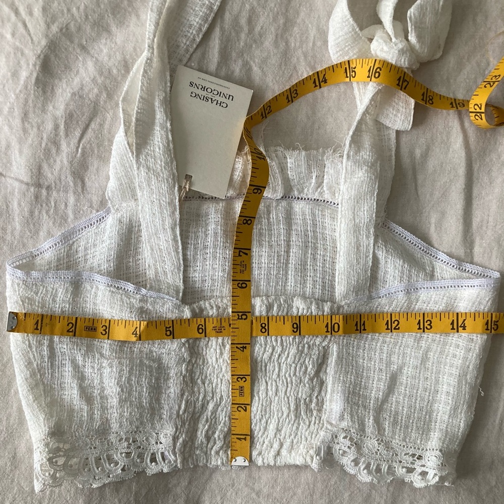 SOLD💫 Chasing Unicorns Precious Angel Embroidered Cropped Camisole sz S - Picture 14 of 15